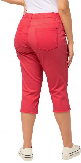 Ulla Popken Stretch Fit Raw Hem Capris Dark Coral - Jeans & Pantaloni Donna Taglie Comode – Plus Size - 