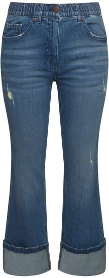 Ulla Popken Wide Cuff Stretch Fit Jeans Blue Denim - Jeans & Pantaloni Donna Taglie Comode – Plus Size - 