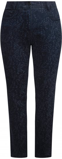 Ulla Popken Leaf Print Boyfriend Jeans Blue - Jeans & Pantaloni Donna Taglie Comode – Plus Size - Jeans e Pantaloni Donna, EU 42-70