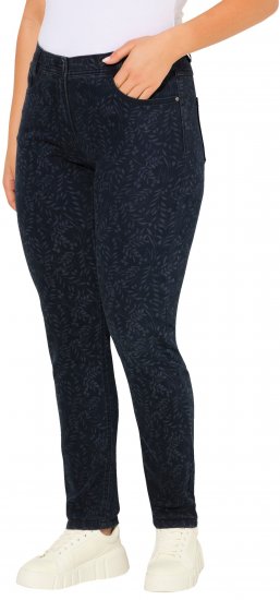 Ulla Popken Leaf Print Boyfriend Jeans Blue - Jeans & Pantaloni Donna Taglie Comode – Plus Size - Jeans e Pantaloni Donna, EU 42-70