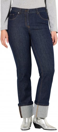 Ulla Popken Turn Up Hem Wide Leg Mary Jeans Grey Denim - Jeans & Pantaloni Donna Taglie Comode – Plus Size - 