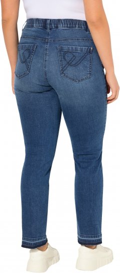 Ulla Popken Fringed Hem Stretch Fit Jeans Denim Blue - Jeans & Pantaloni Donna Taglie Comode – Plus Size - 