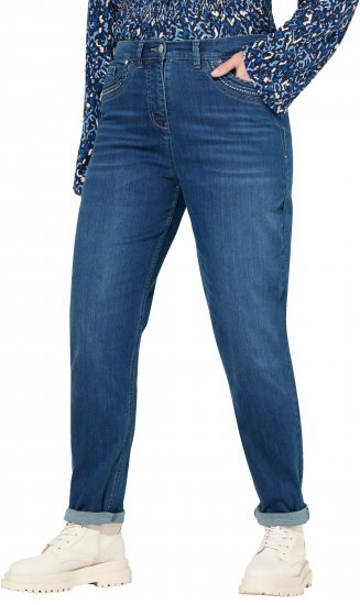 Ulla Popken Rivet Detail Mom Jeans Blue - Jeans & Pantaloni Donna Taglie Comode – Plus Size - Jeans e Pantaloni Donna, EU 42-70