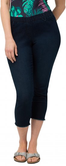 Ulla Popken Cropped Raw Hem Jeggings Denim Blue - Jeans & Pantaloni Donna Taglie Comode – Plus Size - 