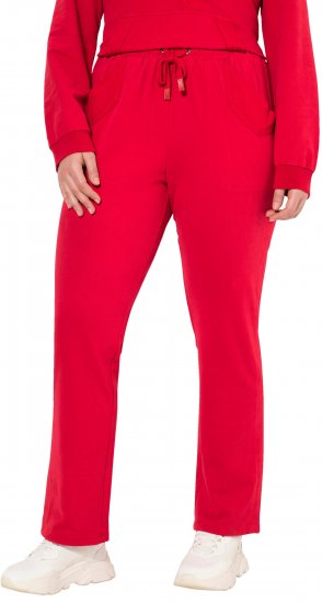 Ulla Popken Elastic Waist Sweatpants Red - Jeans & Pantaloni Donna Taglie Comode – Plus Size - 
