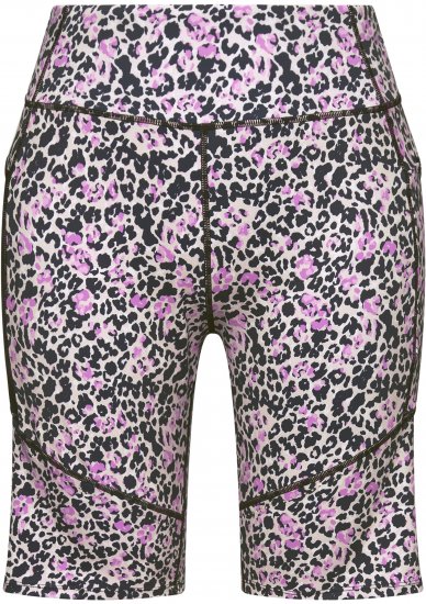 Ulla Popken Leopard Print Quick Drying Shorts Black - Jeans & Pantaloni Donna Taglie Comode – Plus Size - 