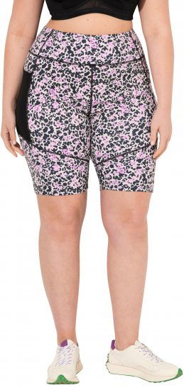 Ulla Popken Leopard Print Quick Drying Shorts Black - Jeans & Pantaloni Donna Taglie Comode – Plus Size - 