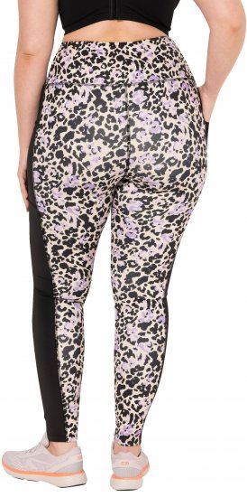 Ulla Popken Leopard Print Quick Drying Leggings Black - Jeans & Pantaloni Donna Taglie Comode – Plus Size - 