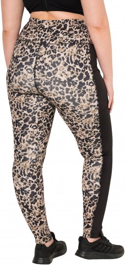 Ulla Popken Leopard Print Quick Drying Leggings Orange - Jeans & Pantaloni Donna Taglie Comode – Plus Size - Jeans e Pantaloni Donna, EU 42-70