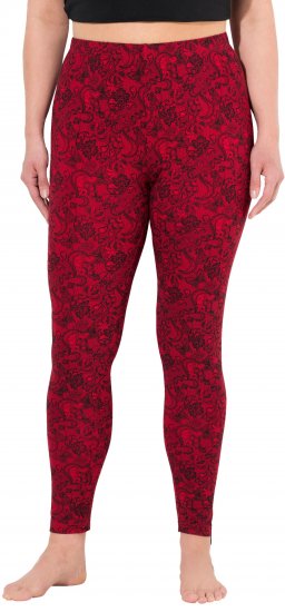 Ulla Popken Lace Print Leggings Red - Jeans & Pantaloni Donna Taglie Comode – Plus Size - Jeans e Pantaloni Donna, EU 42-70