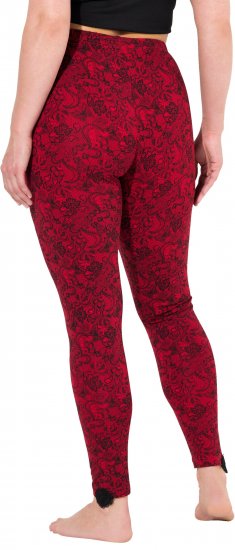 Ulla Popken Lace Print Leggings Red - Jeans & Pantaloni Donna Taglie Comode – Plus Size - Jeans e Pantaloni Donna, EU 42-70