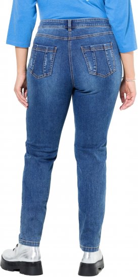 Ulla Popken Lightly Distressed Slim Leg Jeans Blue - Jeans & Pantaloni Donna Taglie Comode – Plus Size - 
