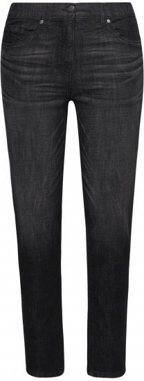 Ulla Popken Acid Wash Stretch Fit Slim Leg Jeans Black - Jeans & Pantaloni Donna Taglie Comode – Plus Size - 