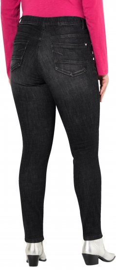Ulla Popken Acid Wash Stretch Fit Slim Leg Jeans Black - Jeans & Pantaloni Donna Taglie Comode – Plus Size - 