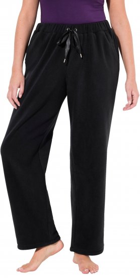 Ulla Popken Fleece Loungewear Pants Black - Jeans & Pantaloni Donna Taglie Comode – Plus Size - 