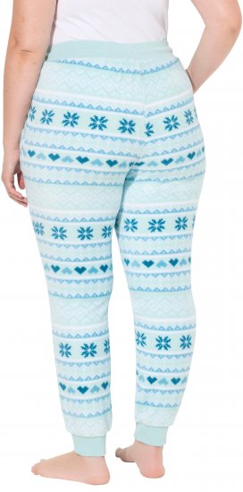 Ulla Popken Alpine Striped Plush Loungewear Pants Blue - Jeans & Pantaloni Donna Taglie Comode – Plus Size - 
