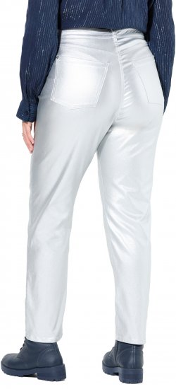 Ulla Popken Metallic Stretch Fit Mom Jeans Silver - Jeans & Pantaloni Donna Taglie Comode – Plus Size - Jeans e Pantaloni Donna, EU 42-70