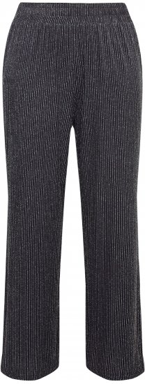 Ulla Popken Sparkling Pinstripe Elastic Waist Pants Black - Jeans & Pantaloni Donna Taglie Comode – Plus Size - Jeans e Pantaloni Donna, EU 42-70
