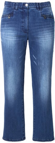 Ulla Popken Tapered Leg Lightly Distressed Jeans Denim Blue - Jeans & Pantaloni Donna Taglie Comode – Plus Size - 