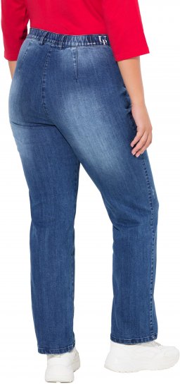 Ulla Popken Tapered Leg Lightly Distressed Jeans Denim Blue - Jeans & Pantaloni Donna Taglie Comode – Plus Size - 