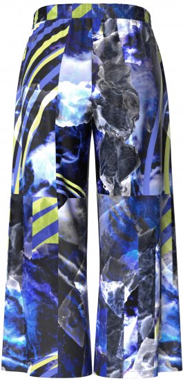 Ulla Popken Blue Stroke Wide Leg Palazzo Pants - Jeans & Pantaloni Donna Taglie Comode – Plus Size - 