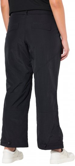 Ulla Popken Decorative Seam Flared Leg Cargo Pants Black - Ulla Popken - 
