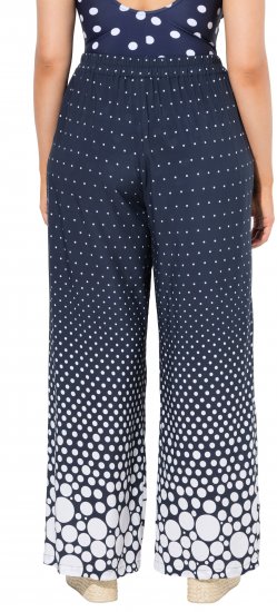 Ulla Popken Dot Gradient Wide Leg Elastic Waist Palazzo Pants Grey - Jeans & Pantaloni Donna Taglie Comode – Plus Size - 
