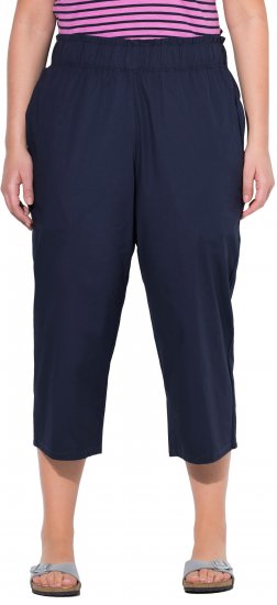 Ulla Popken Stretch Fit Paper Bag Culottes Navy - Jeans & Pantaloni Donna Taglie Comode – Plus Size - 