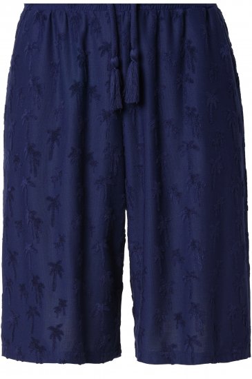 Ulla Popken Terry Cloth Palm Elastic Waist Shorts Blue - Jeans & Pantaloni Donna Taglie Comode – Plus Size - Jeans e Pantaloni Donna, EU 42-70