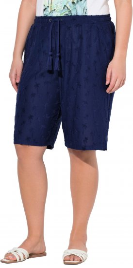Ulla Popken Terry Cloth Palm Elastic Waist Shorts Blue - Jeans & Pantaloni Donna Taglie Comode – Plus Size - Jeans e Pantaloni Donna, EU 42-70