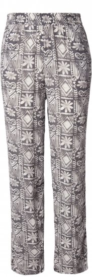 Ulla Popken Mosaic Print Elastic Waist Pants Black - Jeans & Pantaloni Donna Taglie Comode – Plus Size - Jeans e Pantaloni Donna, EU 42-70