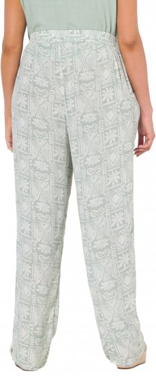Ulla Popken Mosaic Print Elastic Waist Pants White - Jeans & Pantaloni Donna Taglie Comode – Plus Size - Jeans e Pantaloni Donna, EU 42-70