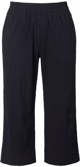Ulla Popken Textured Elastic Waist Cropped Pants Black - Jeans & Pantaloni Donna Taglie Comode – Plus Size - 