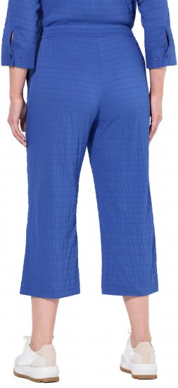 Ulla Popken Textured Elastic Waist Cropped Pants Opal Green - Jeans & Pantaloni Donna Taglie Comode – Plus Size - 