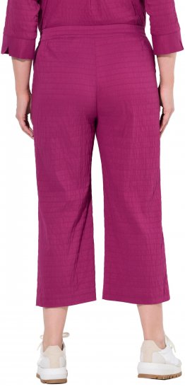 Ulla Popken Textured Elastic Waist Cropped Pants Magnolia Red - Jeans & Pantaloni Donna Taglie Comode – Plus Size - Jeans e Pantaloni Donna, EU 42-70