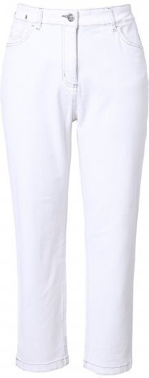 Ulla Popken Used Look 5 Pocket Comfy Waistband Mom Jeans Snow White - Jeans & Pantaloni Donna Taglie Comode – Plus Size - 