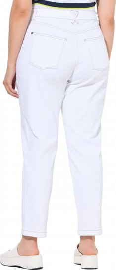 Ulla Popken Used Look 5 Pocket Comfy Waistband Mom Jeans Snow White - Jeans & Pantaloni Donna Taglie Comode – Plus Size - 