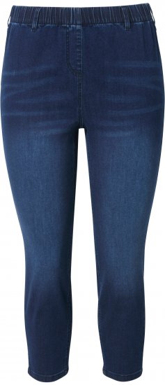 Ulla Popken Cropped Denim Look Stretch Fit Leggings Denim Blue - Jeans & Pantaloni Donna Taglie Comode – Plus Size - 