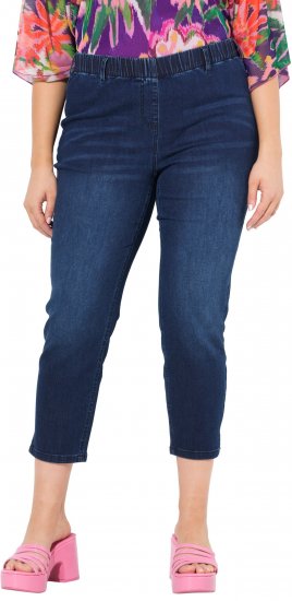 Ulla Popken Cropped Denim Look Stretch Fit Leggings Denim Blue - Jeans & Pantaloni Donna Taglie Comode – Plus Size - 