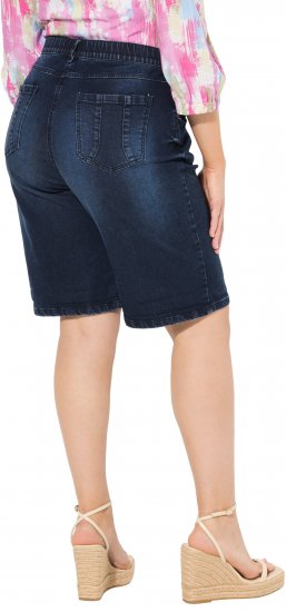 Ulla Popken Denim Wide Leg Elastic Waist Bermuda Shorts Denim Blue - Jeans & Pantaloni Donna Taglie Comode – Plus Size - 