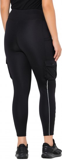 Ulla Popken Cargo Pocket Fleece Lined Sports Leggings Black - Jeans & Pantaloni Donna Taglie Comode – Plus Size - Jeans e Pantaloni Donna, EU 42-70