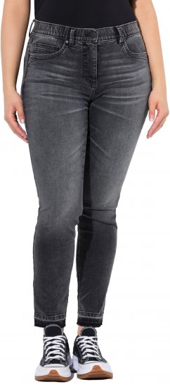 Ulla Popken Raw Edge Stretch Fit Jeans Black - Jeans & Pantaloni Donna Taglie Comode – Plus Size - Jeans e Pantaloni Donna, EU 42-70