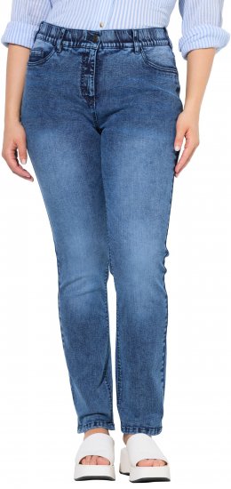 Ulla Popken Vintage Wash Stretch Fit Jeans Blue Denim - Jeans & Pantaloni Donna Taglie Comode – Plus Size - Jeans e Pantaloni Donna, EU 42-70