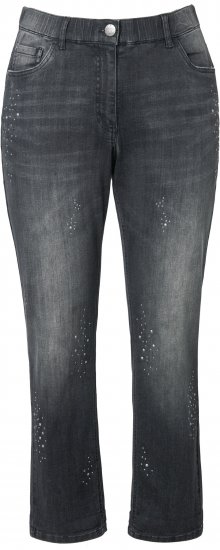 Ulla Popken Rivet Detail Stretch Fit Boyfriend Jeans Black - Jeans & Pantaloni Donna Taglie Comode – Plus Size - Jeans e Pantaloni Donna, EU 42-70