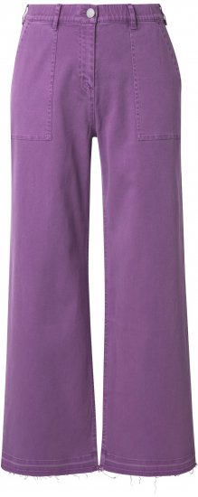Ulla Popken Purple Fringed Hem Stretch Fit Jeans Lavender - Jeans & Pantaloni Donna Taglie Comode – Plus Size - 
