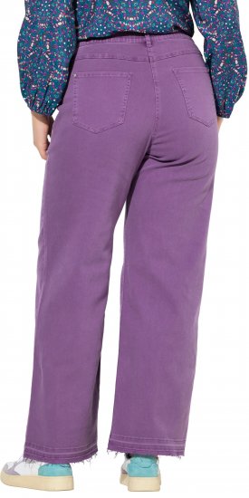 Ulla Popken Purple Fringed Hem Stretch Fit Jeans Lavender - Jeans & Pantaloni Donna Taglie Comode – Plus Size - 
