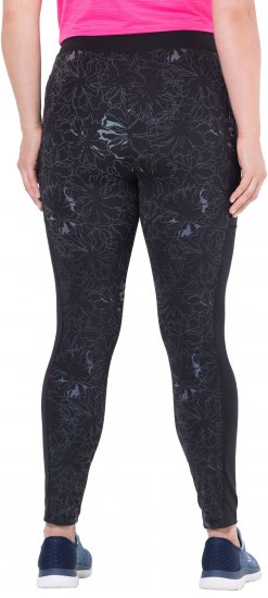 Ulla Popken Quick Drying Flower Print Leggings Black - Jeans & Pantaloni Donna Taglie Comode – Plus Size - 