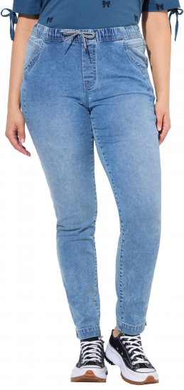 Ulla Popken Drawstring Jeggings Blue Denim - Jeans & Pantaloni Donna Taglie Comode – Plus Size - 