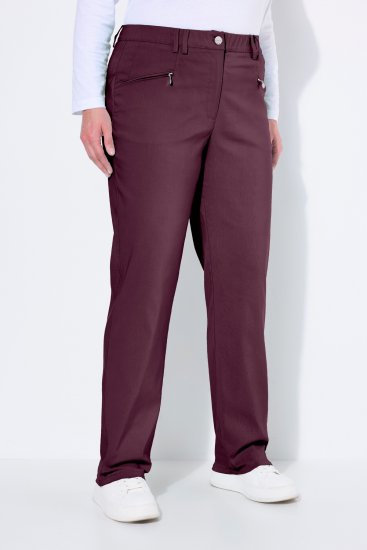 Ulla Popken Thermal Stretch Fit Mony Pants Aubergine - Jeans & Pantaloni Donna Taglie Comode – Plus Size - 