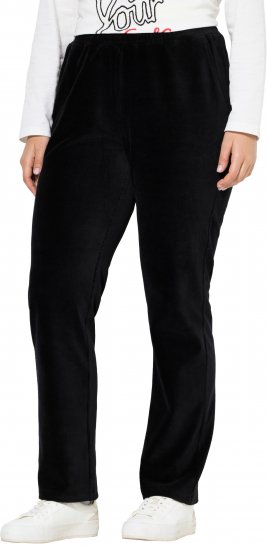 Ulla Popken Corduroy Elastic Waist Pants Black - Jeans & Pantaloni Donna Taglie Comode – Plus Size - Jeans e Pantaloni Donna, EU 42-70